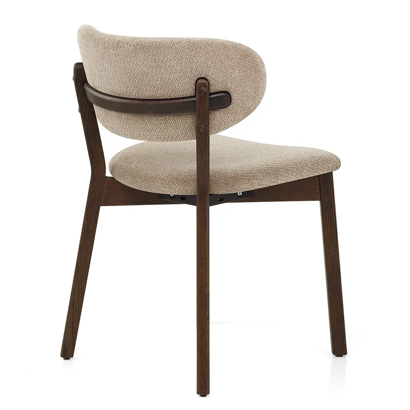 Chaise Chêne Foncé Tissu - Maya Crème