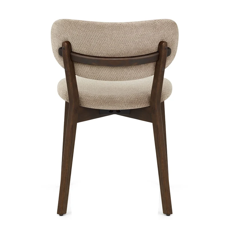 Chaise Chêne Foncé Tissu - Maya Crème