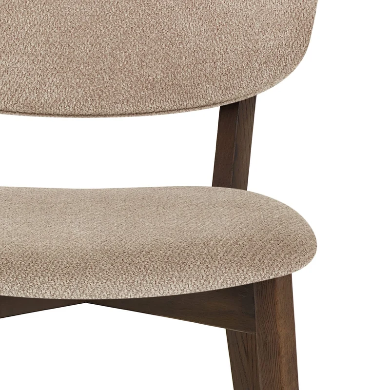 Chaise Chêne Foncé Tissu - Maya Crème