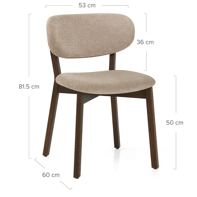 Chaise Chêne Foncé Tissu - Maya Crème