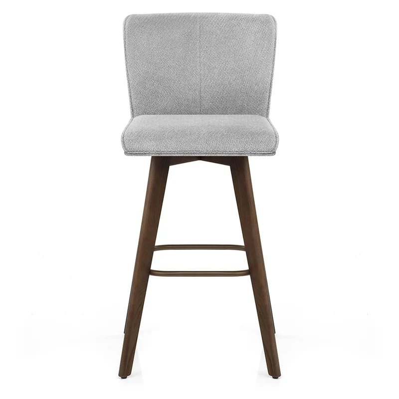 Tabouret Chêne foncé Tissu - Aldo Gris