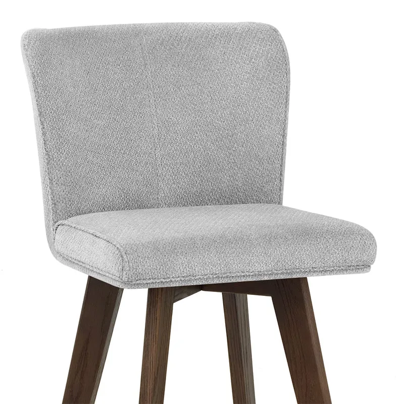 Tabouret Chêne foncé Tissu - Aldo Gris