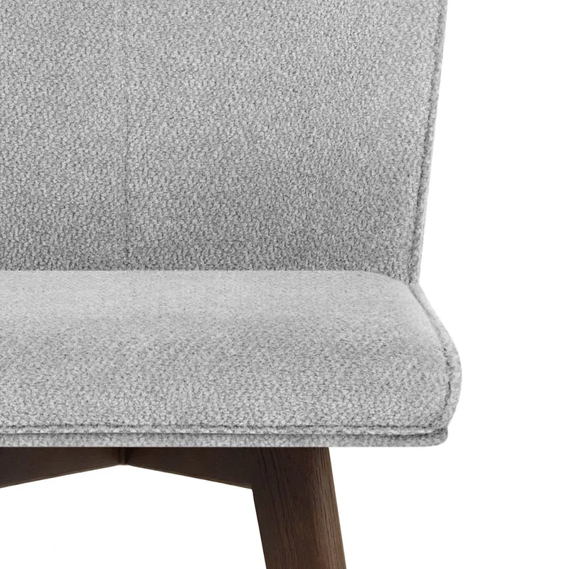 Tabouret Chêne foncé Tissu - Aldo Gris
