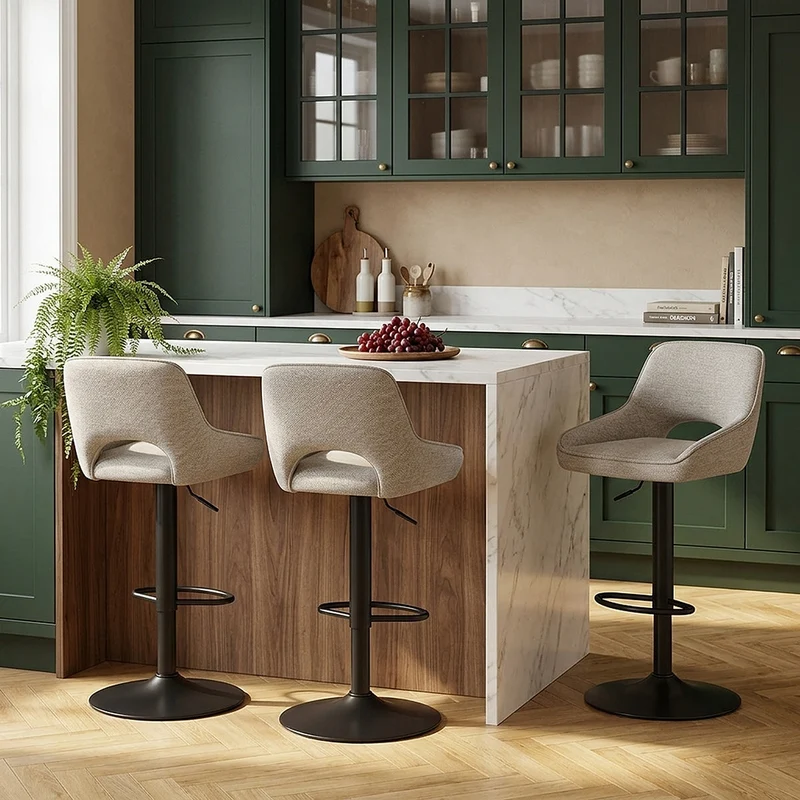 Tabouret de Bar Tissu - Paris Taupe