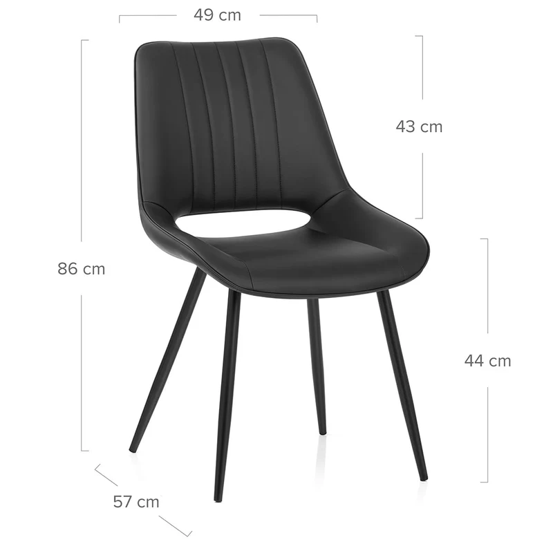 Chaise Faux Cuir - Priya Noir