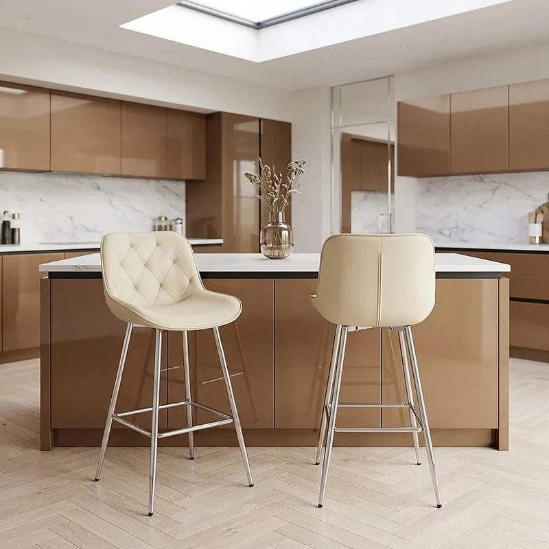 Tabouret de Bar Faux Cuir - Sprint Crème
