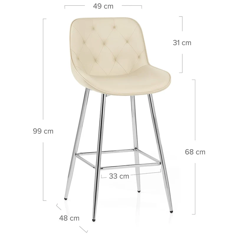 Tabouret de Bar Faux Cuir - Sprint Crème