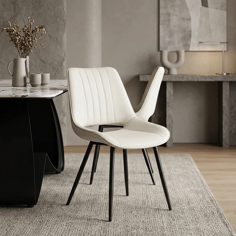 Chaise Faux Cuir - Priya Crème