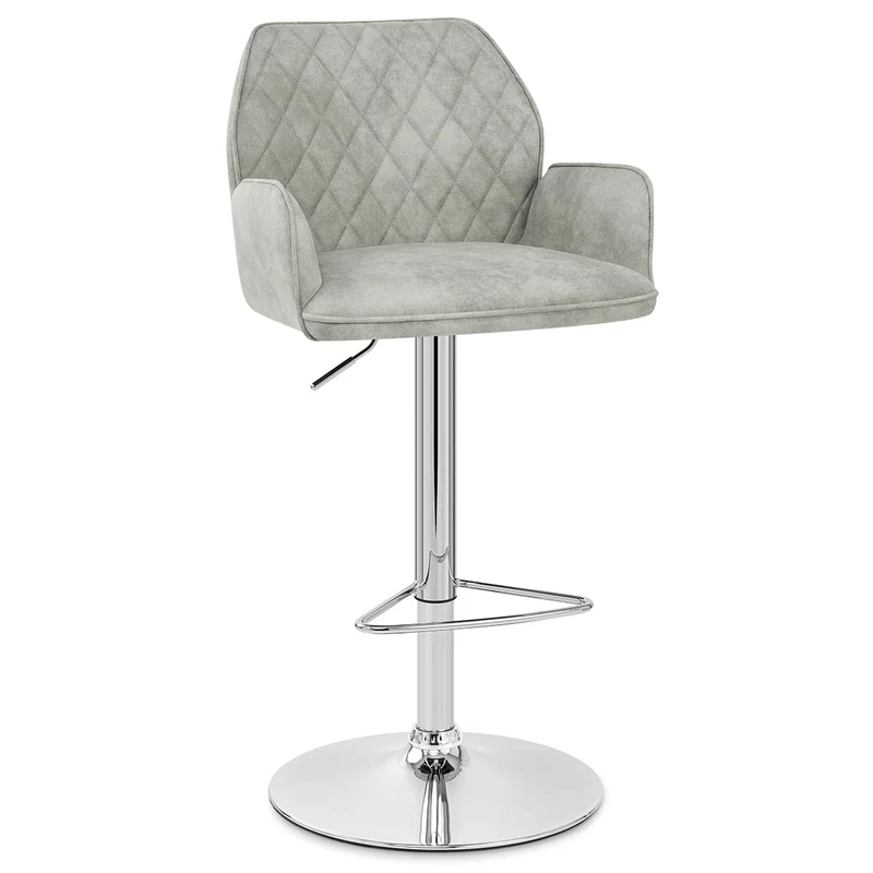 Chaise de bar Faux Daim - Harvard Gris