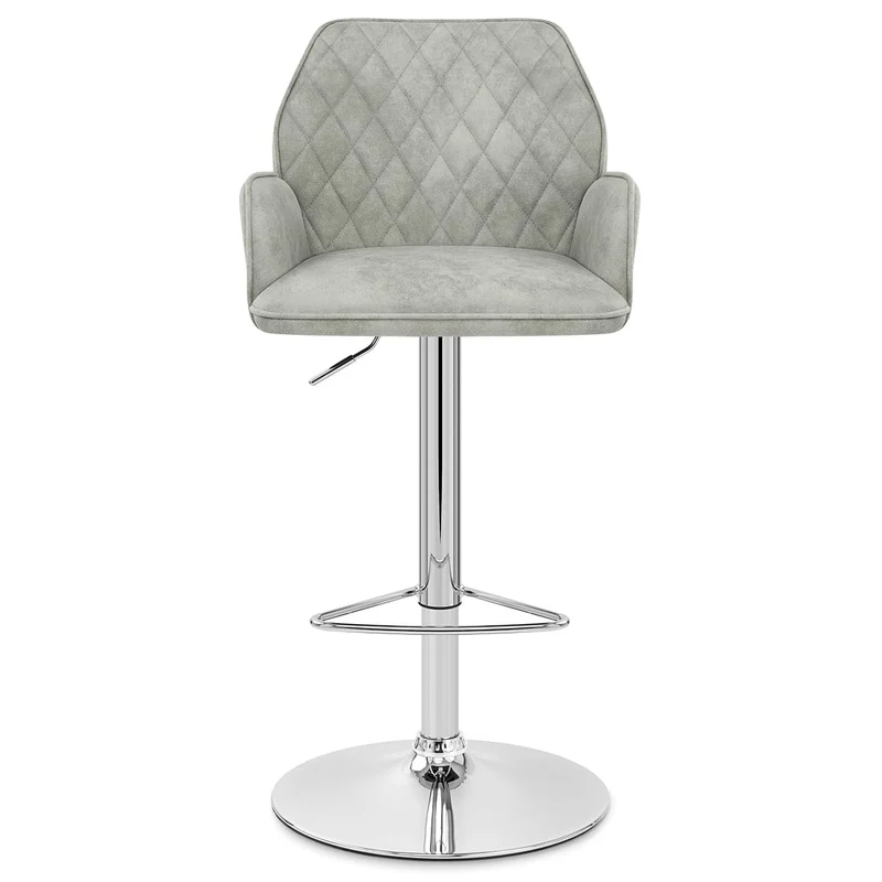 Chaise de bar Faux Daim - Harvard Gris