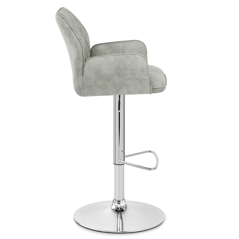 Chaise de bar Faux Daim - Harvard Gris
