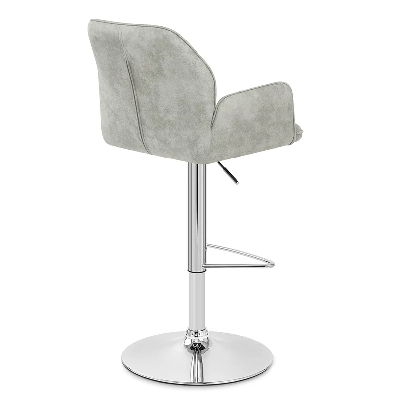 Chaise de bar Faux Daim - Harvard Gris