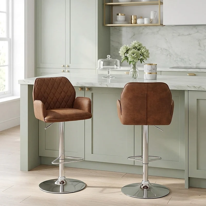 Chaise de bar Faux Daim - Harvard Marron