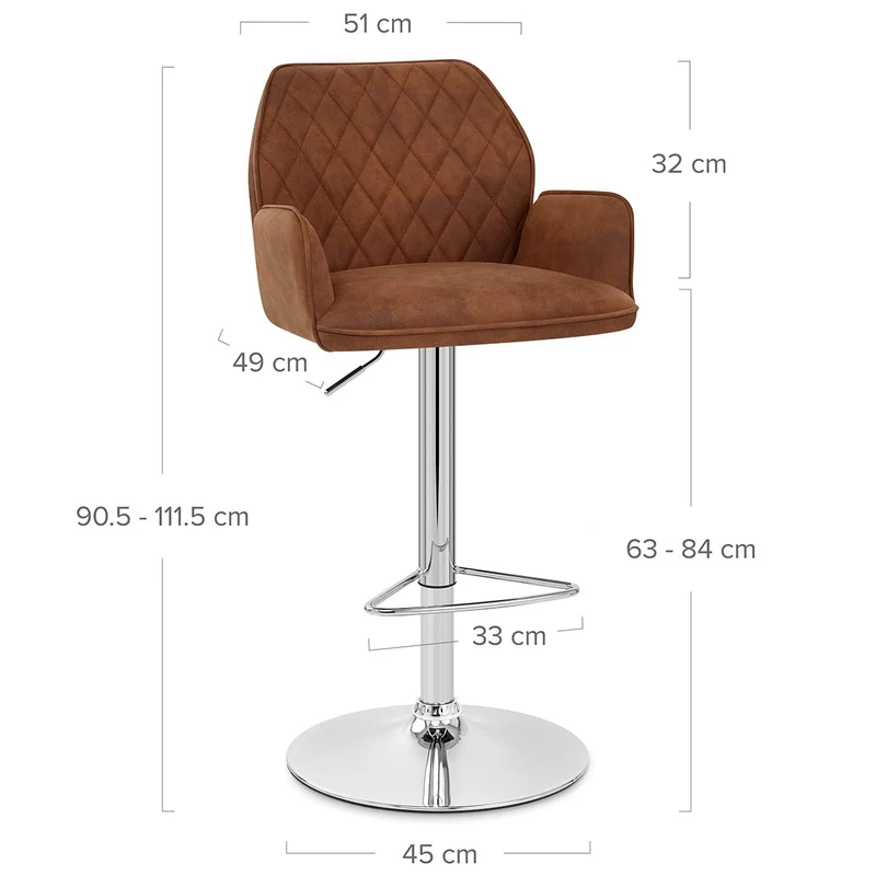 Chaise de bar Faux Daim - Harvard Marron