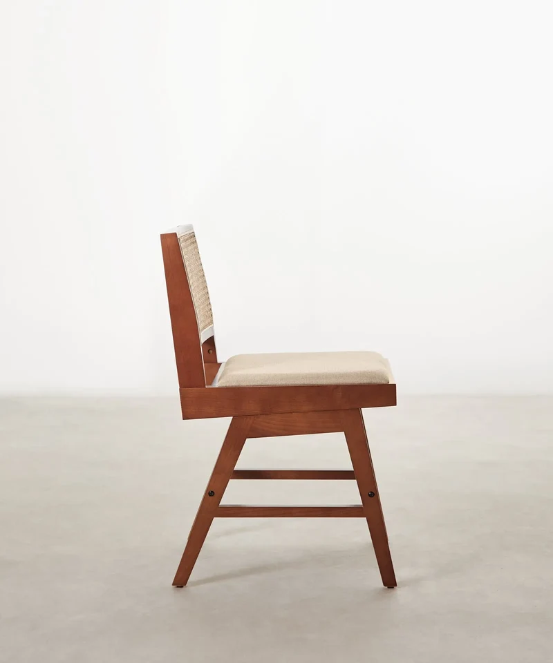 Silla de Comedor en Madera Tapizada Pauline