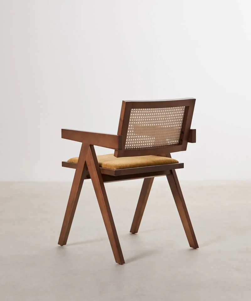 Silla de Comedor en Madera Tapizada con Reposabrazos Pauline Arms