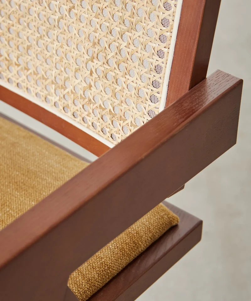Silla de Comedor en Madera Tapizada con Reposabrazos Pauline Arms