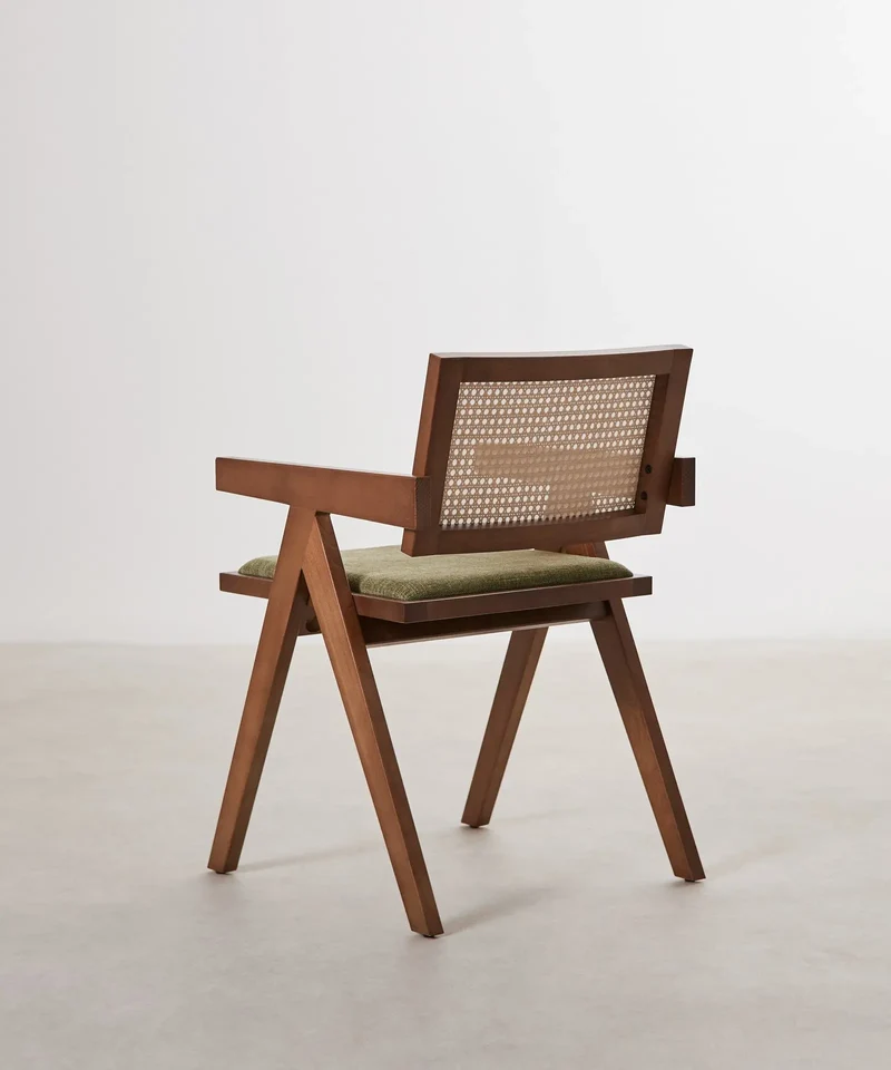 Silla de Comedor en Madera Tapizada con Reposabrazos Pauline Arms