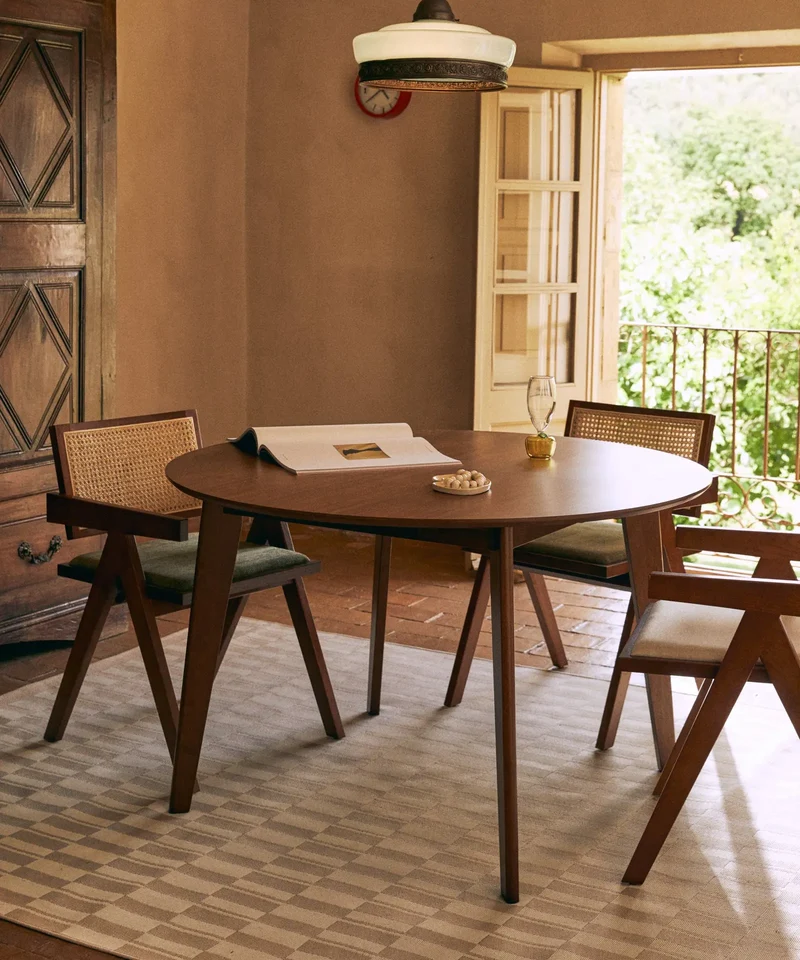 Silla de Comedor en Madera Tapizada con Reposabrazos Pauline Arms