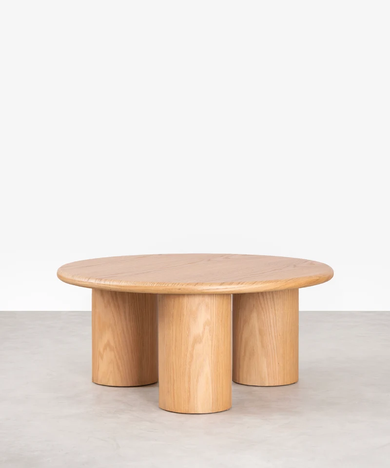 Mesa de Centro Redonda en Madera Aisha (80 cm)