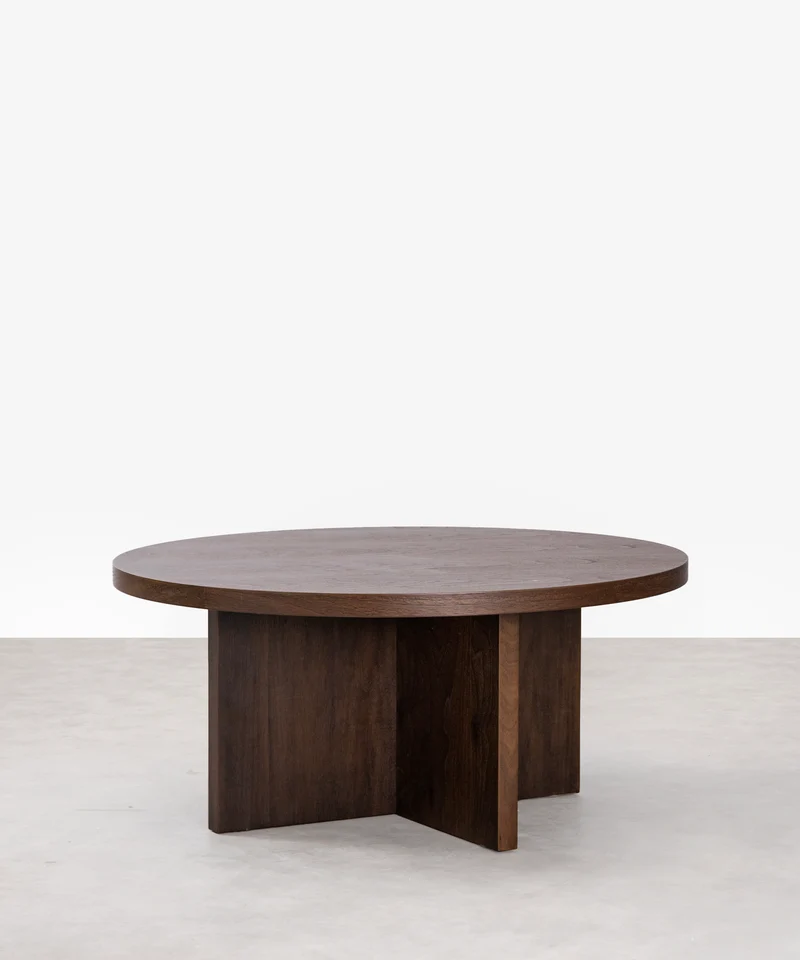 Mesa de Centro Redonda en Madera Takaya (80 cm)