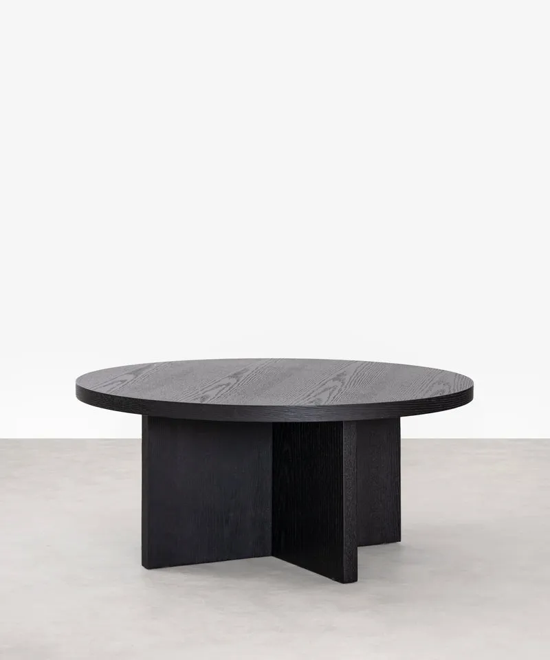 Mesa de Centro Redonda en Madera Takaya (80 cm)
