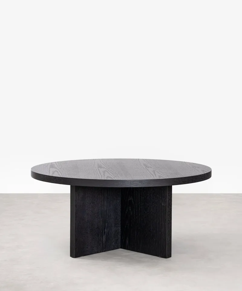 Mesa de Centro Redonda en Madera Takaya (80 cm)