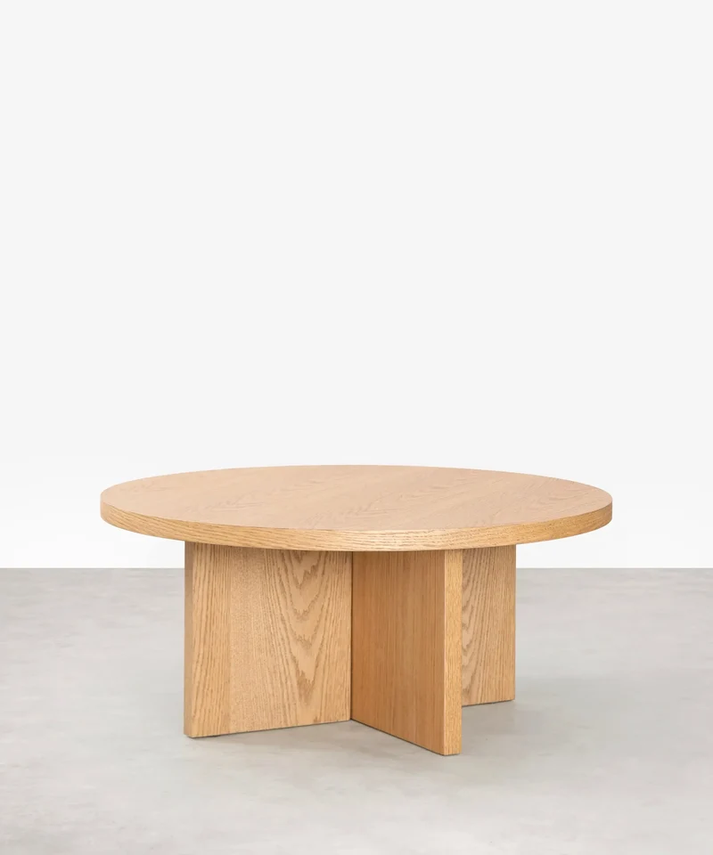Mesa de Centro Redonda en Madera Takaya (80 cm)