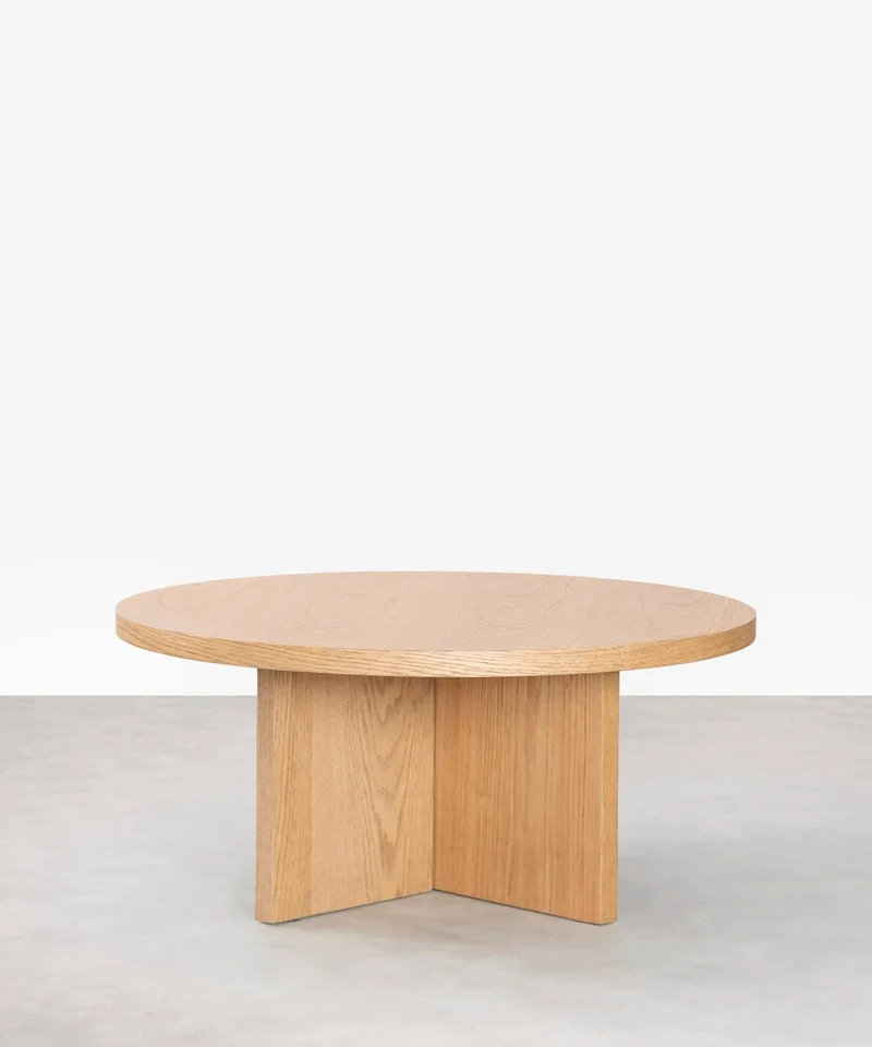Mesa de Centro Redonda en Madera Takaya (80 cm)