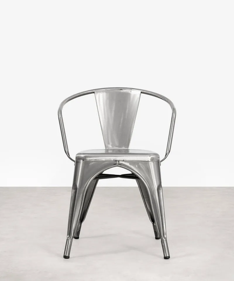 Silla de Comedor de Metal con Reposabrazos Tolik