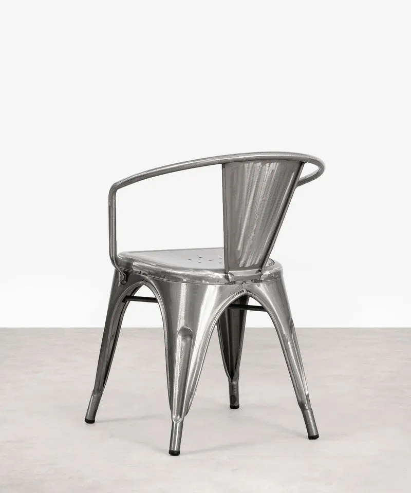 Silla de Comedor de Metal con Reposabrazos Tolik