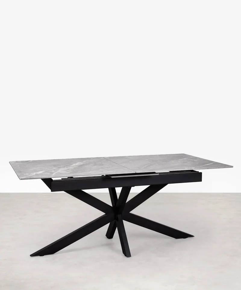 Mesa de Comedor Rectangular Extensible Travis (180-220 cm) - Glossy Grey