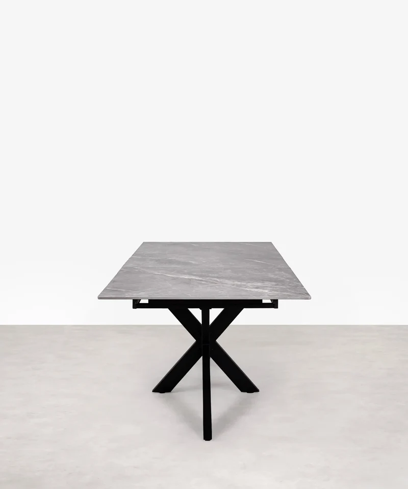 Mesa de Comedor Rectangular Extensible Travis (180-220 cm) - Glossy Grey
