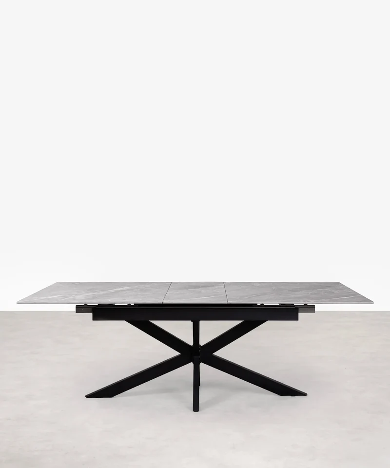 Mesa de Comedor Rectangular Extensible Travis (180-220 cm) - Glossy Grey