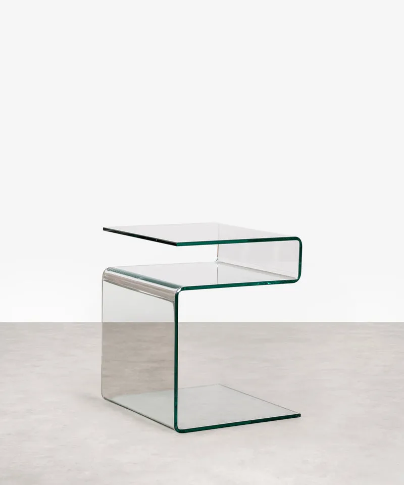 Mesa Auxiliar de Cristal Templado Saura
