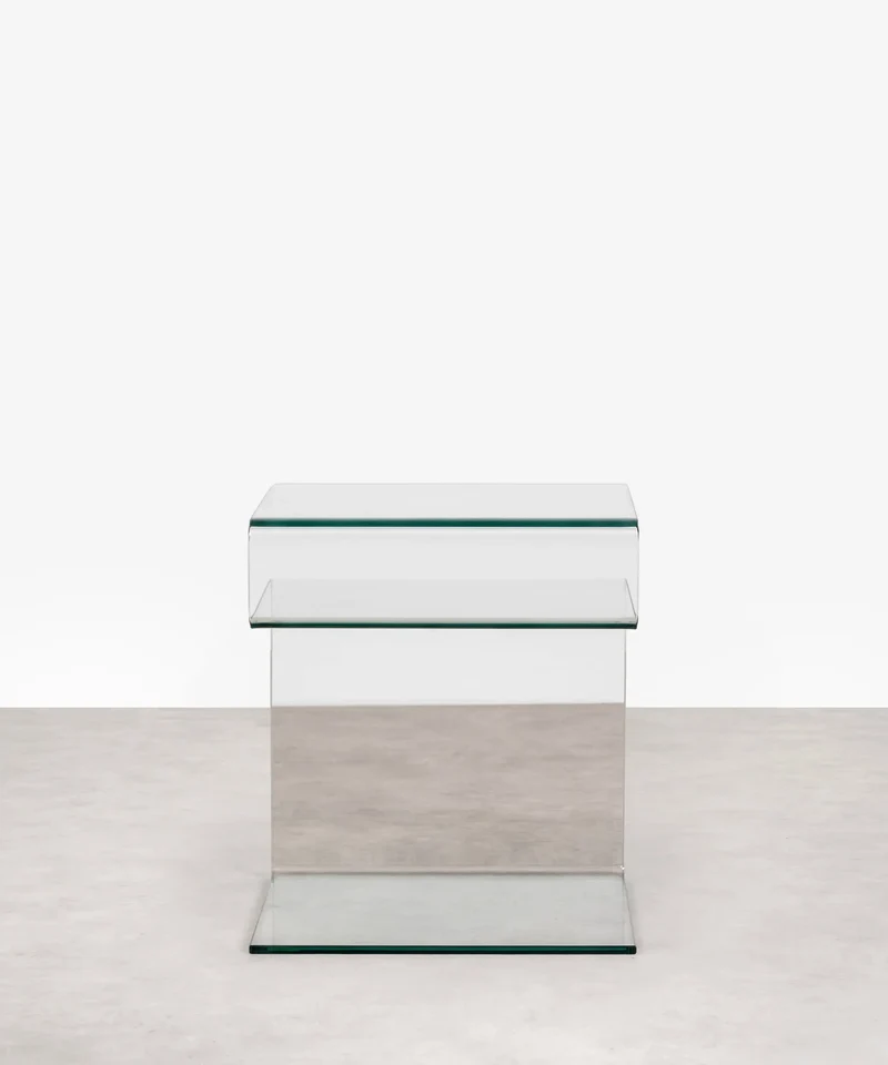 Mesa Auxiliar de Cristal Templado Saura