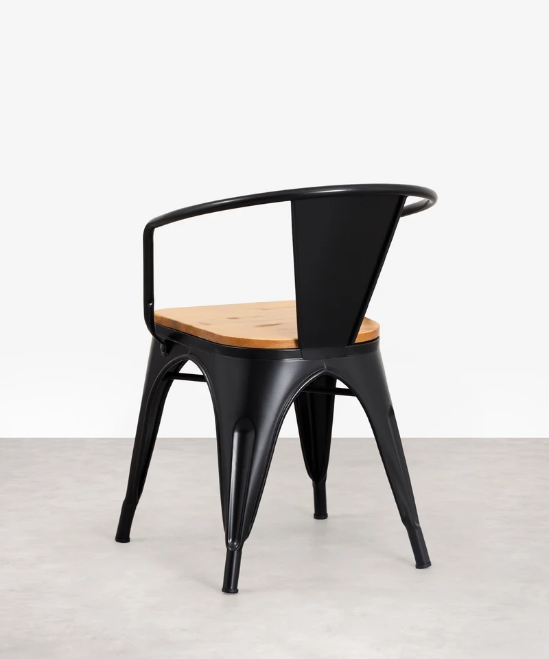Silla de Comedor de Metal y Madera Tolik Wood