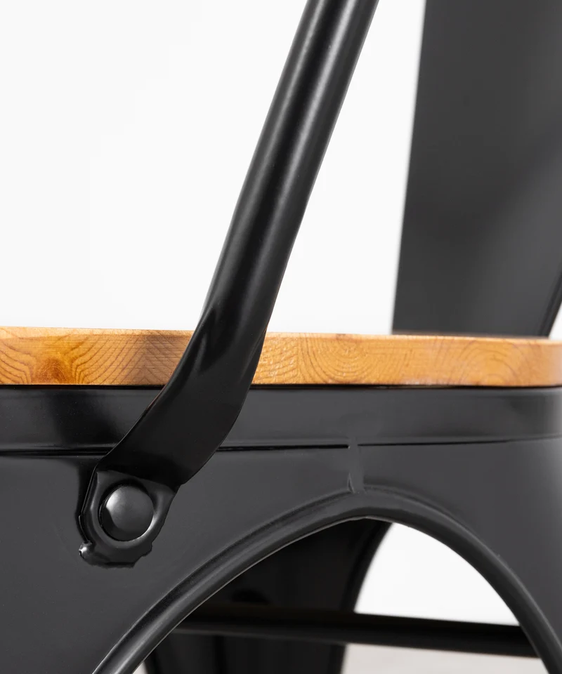 Silla de Comedor de Metal y Madera Tolik Wood