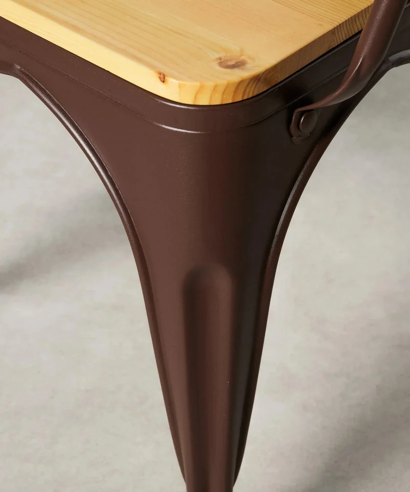 Silla de Comedor de Metal y Madera Tolik Wood