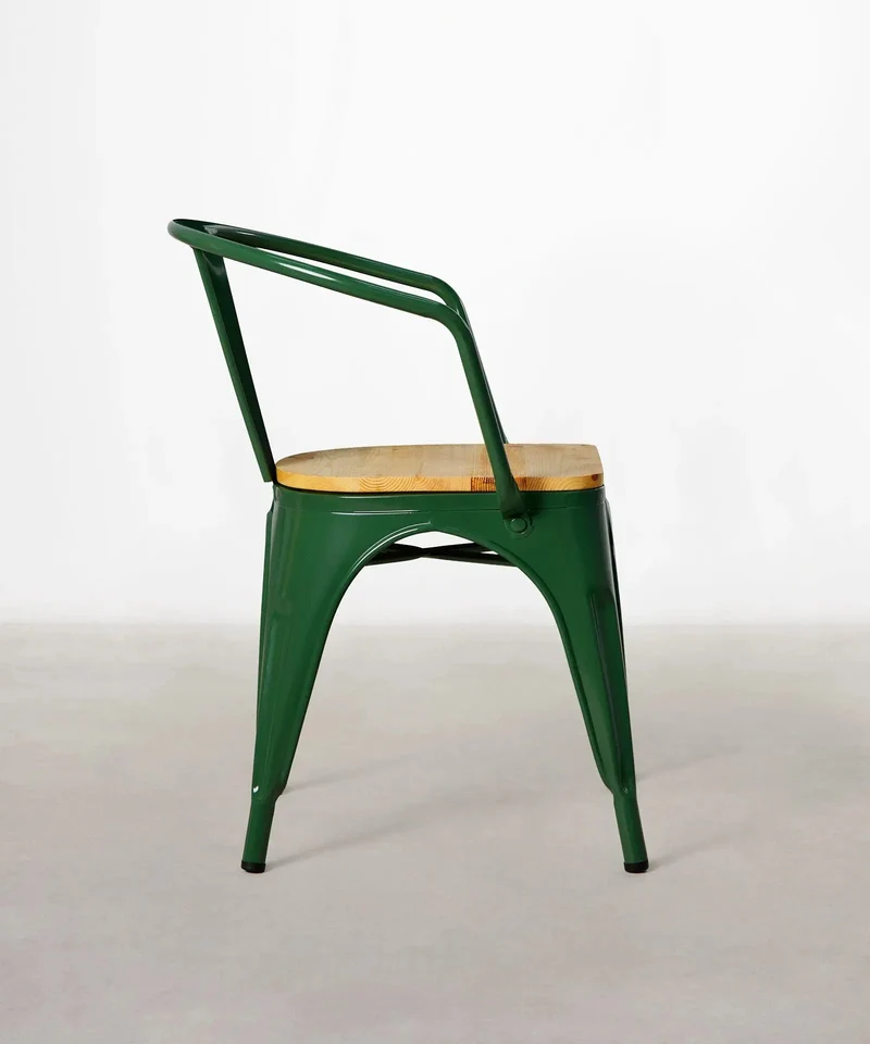 Silla de Comedor de Metal y Madera Tolik Wood