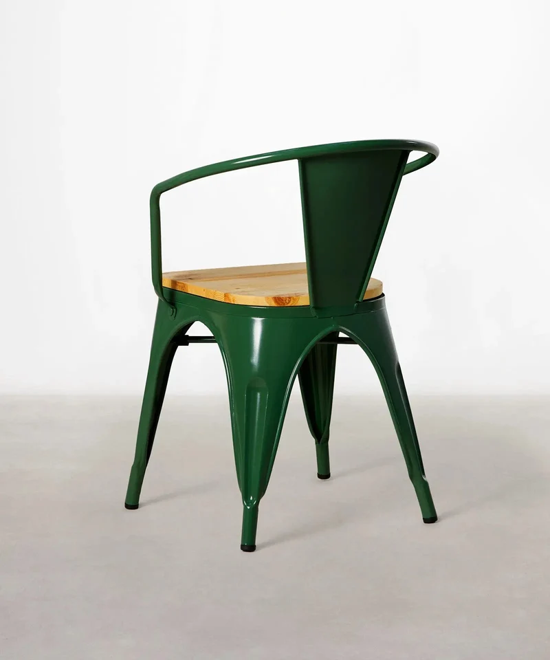 Silla de Comedor de Metal y Madera Tolik Wood
