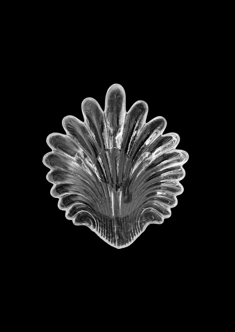 A vintage glass shell dish
