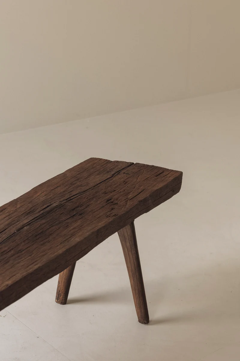 Primitive Rustic Bench in Oak, France, Early 20th Century