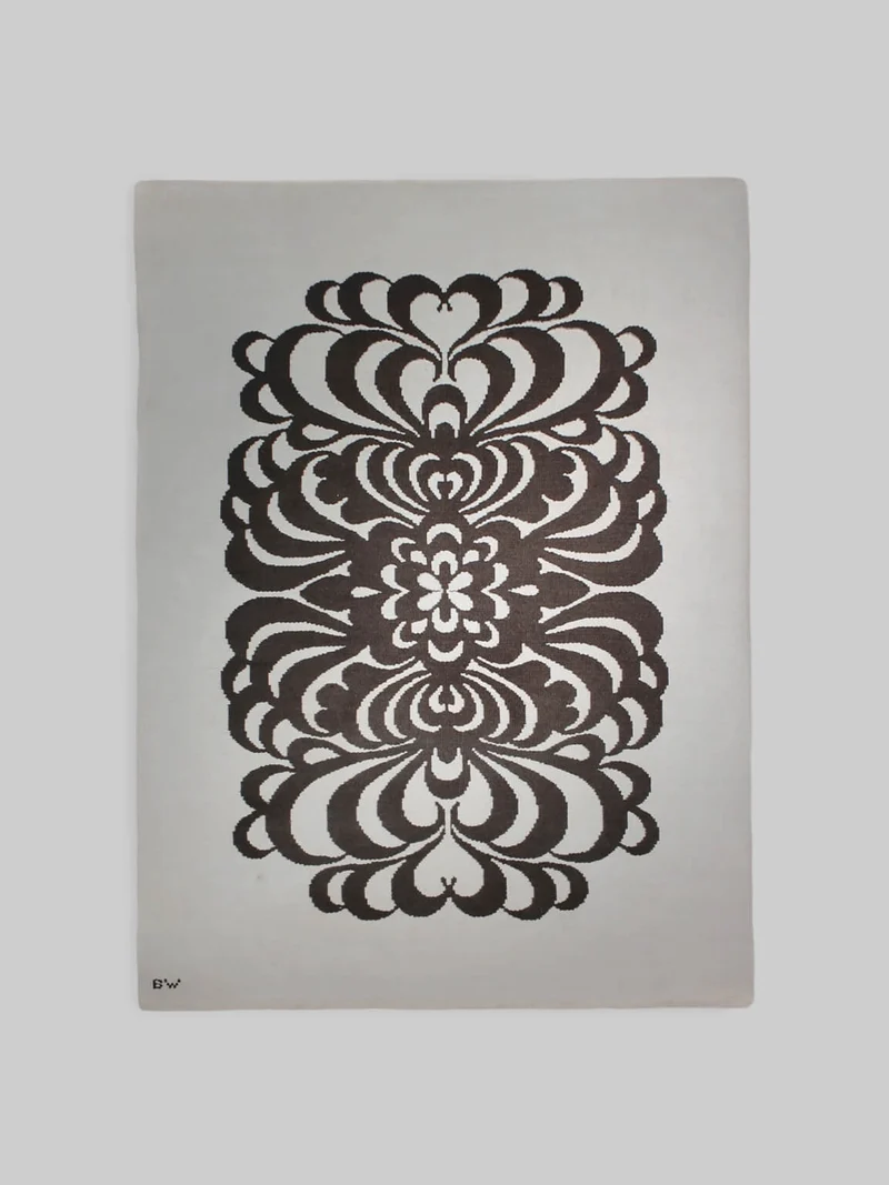 Berit Woelfer Mid-Century Graphic Double-Sided Wool Rug 160x240, Signed