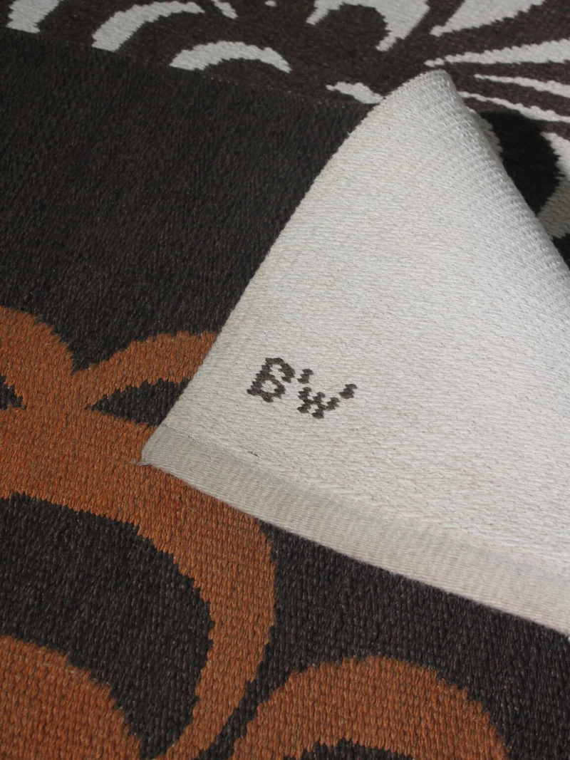 Berit Woelfer Mid-Century Graphic Double-Sided Wool Rug 160x240, Signed