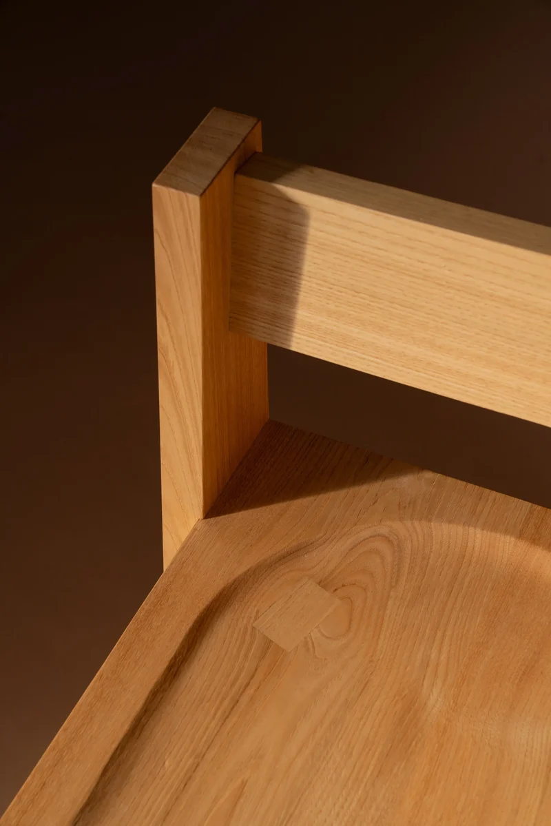 Brutalist Quadra Chair in Charred Spanish chestnut Wood