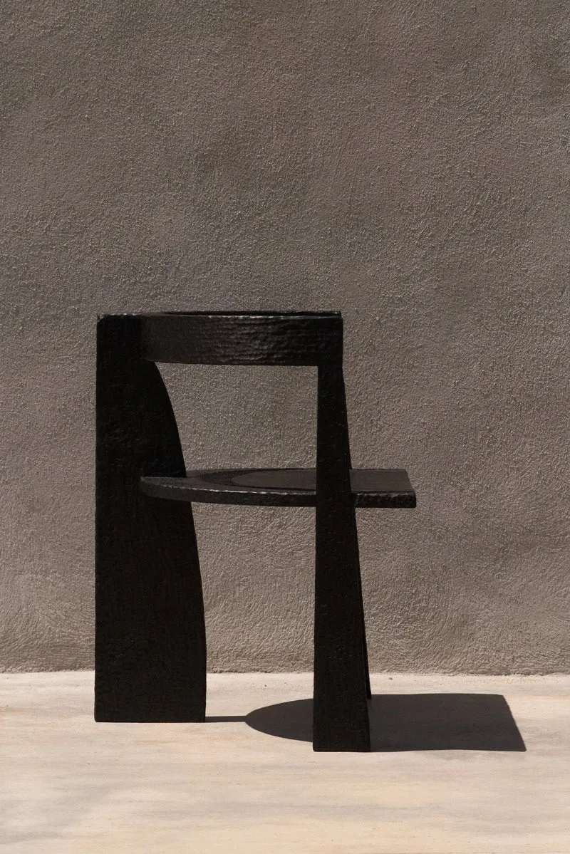 Burned Cookie Chair In Charred Eucalyptus Wood