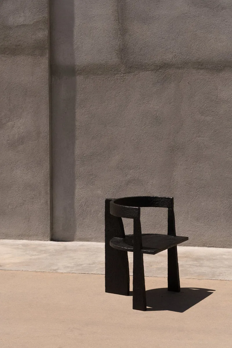 Burned Cookie Chair In Charred Eucalyptus Wood