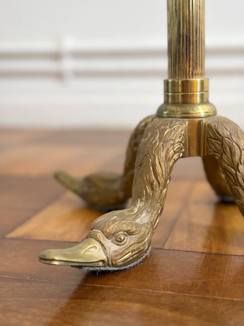 Vintage Pair of Monumental Brass Swan Torchères from the Hotel Ritz Lisbon Floor Lamp