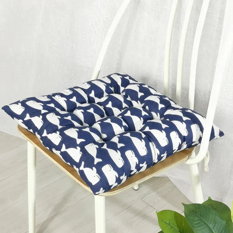 Galette de Chaise Imprimé Baleine